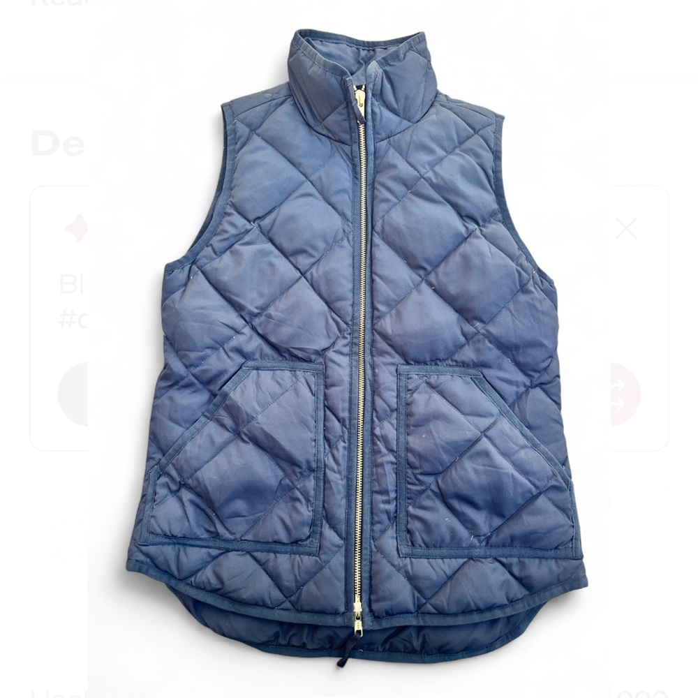 J.Crew Black Quilted Down Vest Size XXS